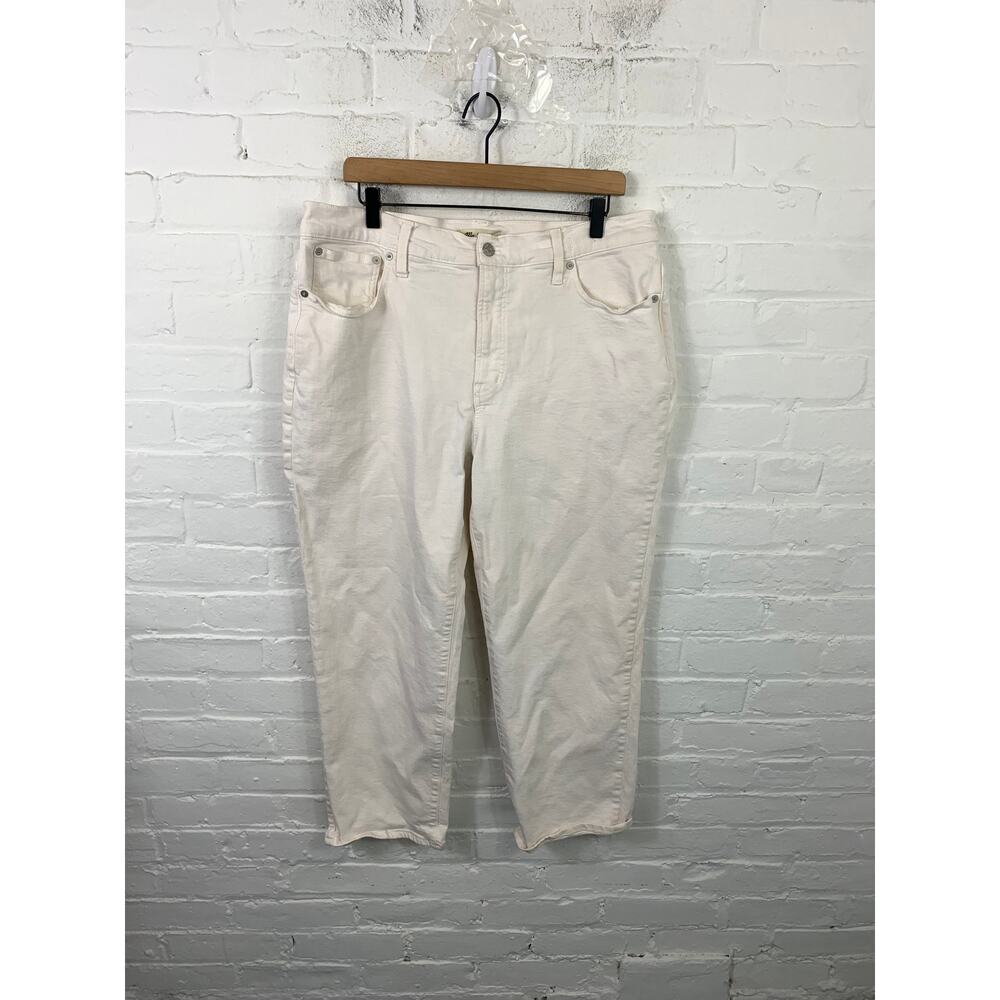 Madewell Women's The Perfect Vintage Straight Leg Jeans Denim White Size 33P
